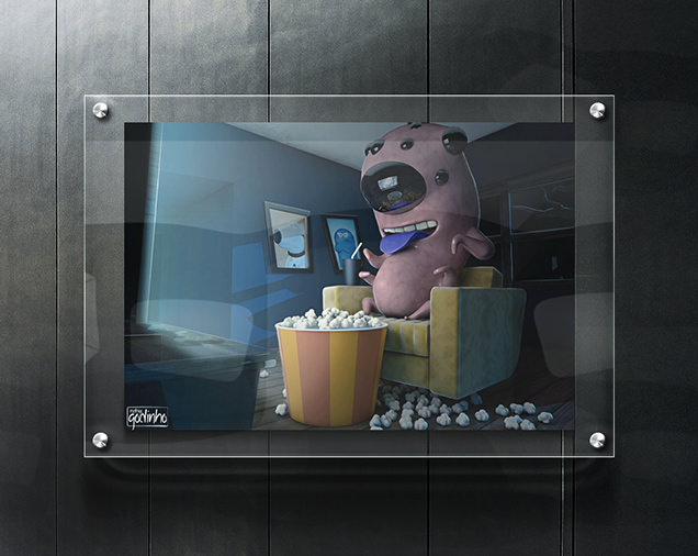 mockup de cuadro de vidrio